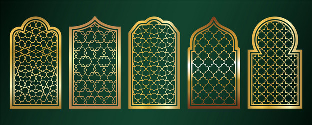 Islamic classical windows and doors with arabic Vector Image
