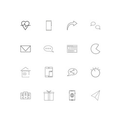 internet of things linear thin icons set outlined vector image
