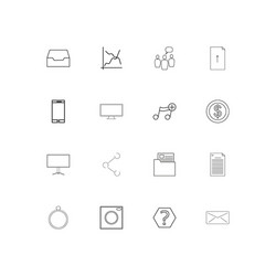 Internet of things simple linear icons set vector