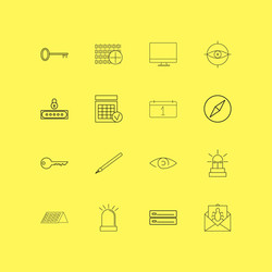 internet technologies linear icon set simple vector image