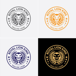 royal lion badge logo template Vector Image