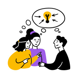 cartoon color teamwork concept with characters vector image
