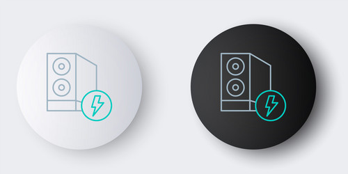 line case of computer icon isolated on grey vector image