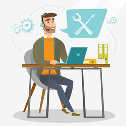 technical support operator vector image