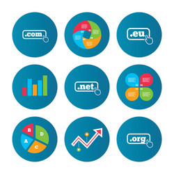 top-level domains signs com eu net and org vector image