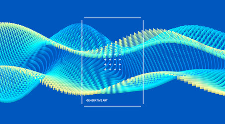 wavy background array with dynamic particles vector image