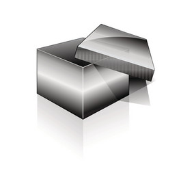 3d open box vector