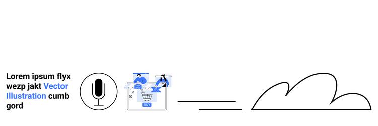 cloud computing data processing with microphone vector image