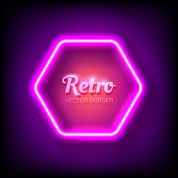 Glowing neon frame on colorful dark background vector