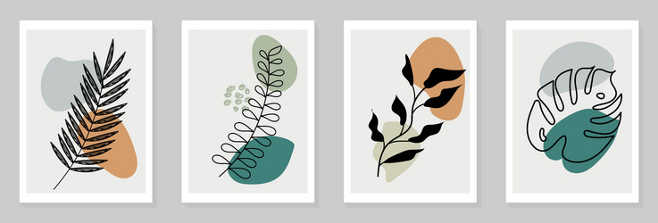 Botanical Wall Art Set Royalty Free Vector Image