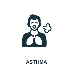 asthma icon monochrome simple element from vector image