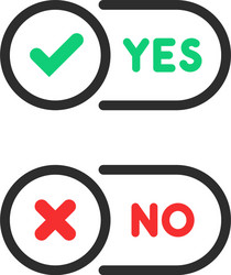 Check marks yes and no ui button vector