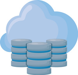 cloud computing with data disks vector image