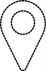 Dotted shape location symbol to search in the map vector