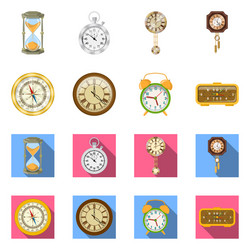 isolated object of clock and time sign set vector image