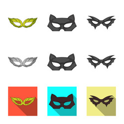 isolated object of hero and mask sign collection vector image
