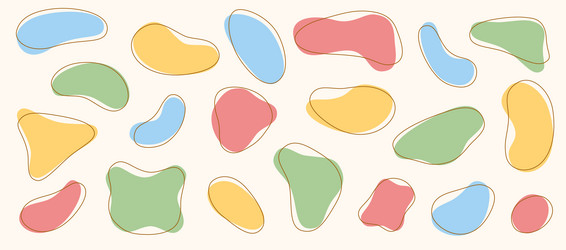 liquid shape elements icon set fluid dynamical vector image