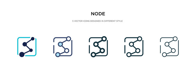 node icon in different style two colored vector image