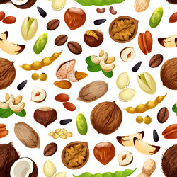 Seamless pattern with of nuts Royalty Free Vector Image