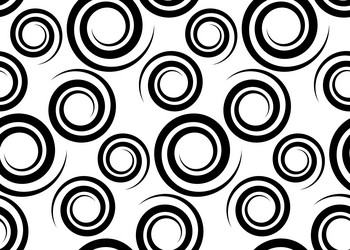 seamless pattern with black spiral curls swirl vector image