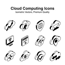 a captivating cloud computing isometric icons set vector image