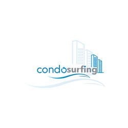 condo surfing real estate logo template vector