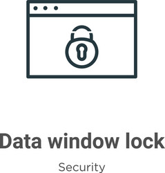 Data window lock symbol with a key outline icon vector