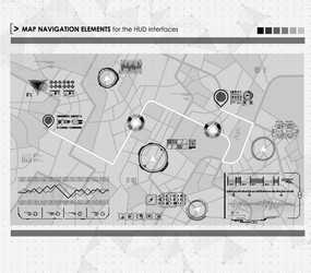 head-up display navigation map elements vector image