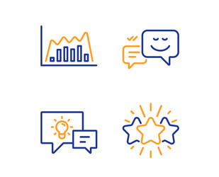 infographic graph idea lamp and happy emotion vector image
