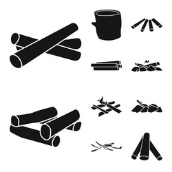 isolated object rough and forestry sign set vector image