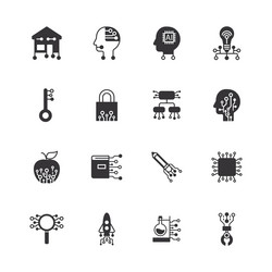 artificial intelligence machine learning flat vector image