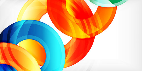 bright colorful overlapping circles create vector image