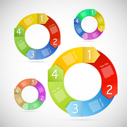 Retro circle progress steps for tutorial set vector