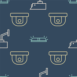 set line security camera motion sensor vector image
