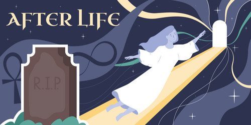 afterlife death flat collage vector