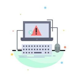 computer crash error failure system flat color vector