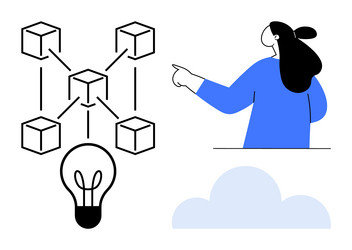 digital network and innovation concept with person vector image