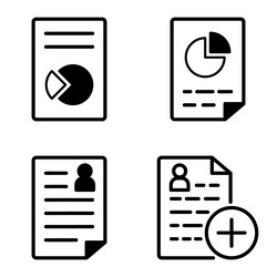docs1-2 flat icon set isolated on white background vector image