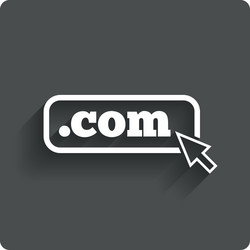 domain com sign icon top-level internet vector