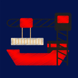 Flat icon in shading style container loading Vector Image