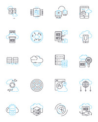 artificial service linear icons set automation vector image