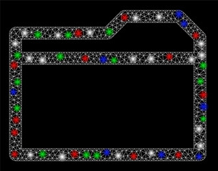 Bright mesh network closed folder with flare spots vector