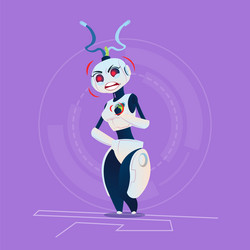 cute robot feeling sick error modern artificial vector image