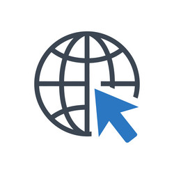 global internet click icon vector image