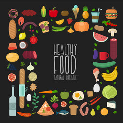 healthy food concept flat style vector