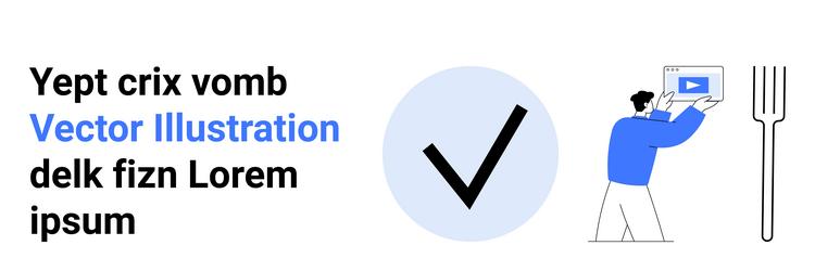 minimalist design with checkmark text and person vector image