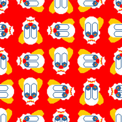 scary clown pixel art pattern 8 bit background vector image