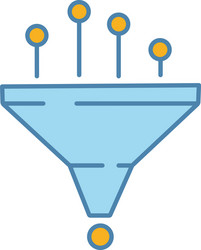 Data Funnel Icon - Filtering & Analysis vector image