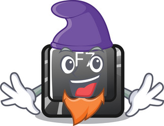 Elf f7 button installed on cartoon keyboard vector