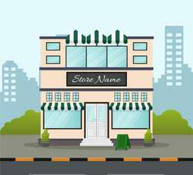 flat design store front with place for name vector image